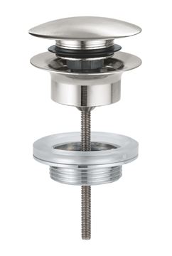 GROHE umyvadlová výpust, click-clack, s přepadem, supersteel