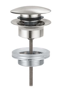 GROHE umyvadlová výpust, click-clack, s přepadem, supersteel