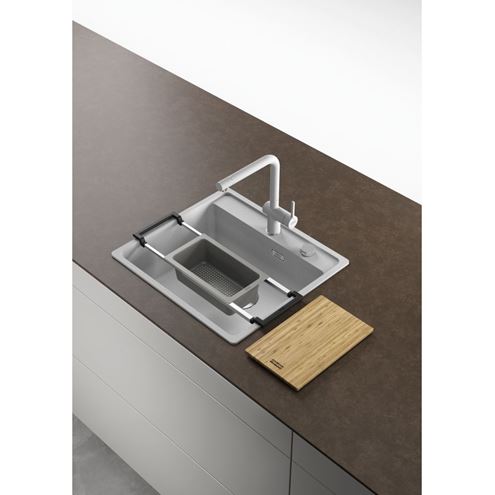 FRANKE sada ALL-IN 1 sada 3 dřezových doplňků, držák, krájecí deska a miska 112.0655.481 Obrázek - fotka