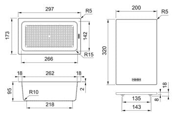 FRANKE sada ALL-IN 1 sada 3 dřezových doplňků, držák, krájecí deska a miska 112.0655.481 Technický nákres