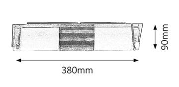RABALUX PERIODIC nástěnné svítidlo E14, 380 mm, chrom 5808 Technický nákres