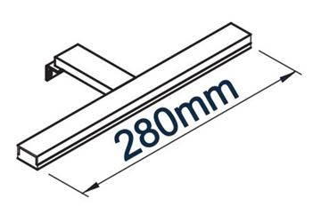 JIKA CLEAR GEMMA LED svítidlo na zrcadlo, 840 lm, 6 W, 280 mm, chrom H47J7300200001 Technický nákres