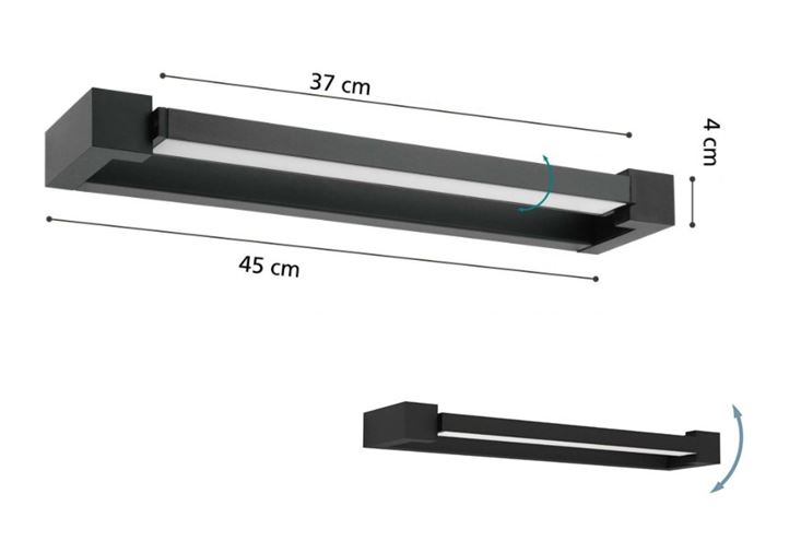 EGLO GEMILIANA nástěnné LED svítidlo, 4000 K, 1000 lm, 450 mm 900615 Technický nákres