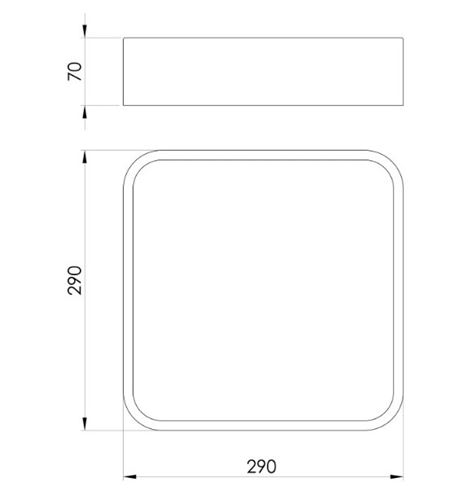EGLO MANILVA 1 stropní LED svítidlo, 3000 K, 1100 lm, 290x290 mm, chrom 96229 Technický nákres