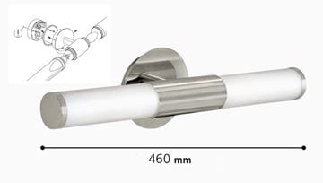 EGLO PALMERA nástěnné svítidlo E14, 2x40 W, 460 mm 87222 Technický nákres