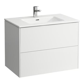 LAUFEN PRO S skříňka s umyvadlem 80x50x61 cm, 2 zásuvky, Push-open, s organizérem, lesklá bílá