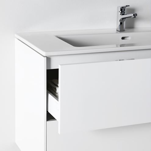 LAUFEN PRO S skříňka s umyvadlem 100x50x61 cm, 2 zásuvky, Push-open, s organizérem, lesklá bílá H8649622611041 Obrázek - fotka