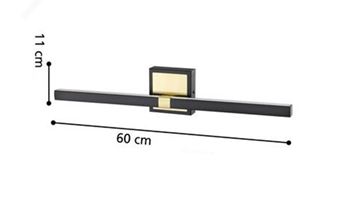 EGLO PEGUERA nástěnné LED svítidlo, 3000 K, 1165 lm, 600 mm, černá/kartáčovaná mosaz 900928 Technický nákres