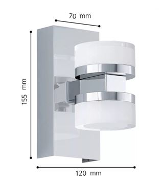 EGLO ROMENDO 1 nástěnné LED svítidlo, 3000 K, 1080 lm, chrom 96541 Technický nákres