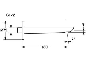 HANSA LIGNA vanová vpust, chrom 06822102 Technický nákres