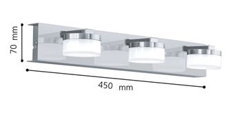 EGLO ROMENDO 1 nástěnné LED svítidlo, 3000 K, 1620 lm, 450 mm, chrom 96543 Technický nákres