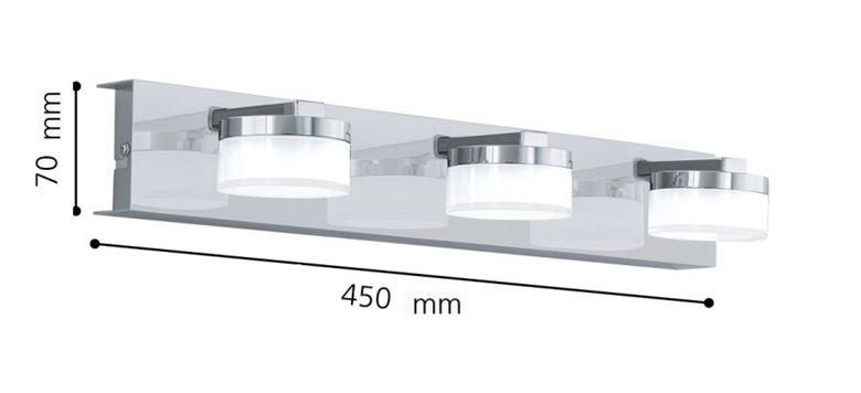 EGLO ROMENDO 1 nástěnné LED svítidlo, 3000 K, 1620 lm, 450 mm, chrom 96543 Technický nákres