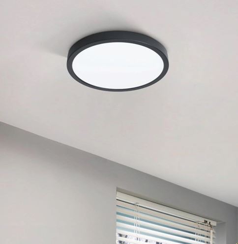 EGLO FUEVA stropní LED svítidlo, 3000 K, 2400 lm, 285 mm, černá 99267 Obrázek - fotka
