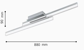 EGLO PALMITAL stropní LED svítidlo, 3000 K, 2700 lm, 2 x 11 W, 880 mm, chrom 97965 Technický nákres