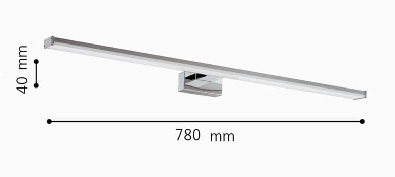 EGLO PANDELLA nástěnné LED svítidlo, 4000 K, 1700 lm, 780 mm, chrom 96066 Technický nákres