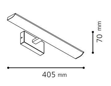 EGLO TABIANO nástěnné LED svítidlo, 4000 K, 600 lm, 405 mm, chrom 94612 Technický nákres