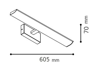 EGLO TABIANO nástěnné LED svítidlo, 4000 K, 900 lm, 605 mm, chrom 94613 Technický nákres