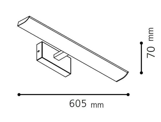 EGLO TABIANO nástěnné LED svítidlo, 4000 K, 900 lm, 605 mm, chrom 94613 Technický nákres