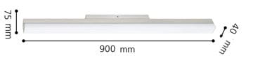EGLO TORRETTA nástěnné LED svítidlo, 4000 K, 2200 lm, 900 mm, matný nikl 94618 Technický nákres