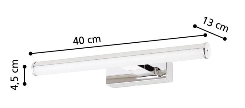 EGLO VADUMI nástěnné LED svítidlo, 4000 K, 900 lm, 400 mm, chrom 97081 Technický nákres