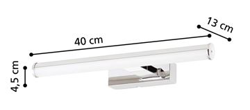 EGLO VADUMI nástěnné LED svítidlo, 4000 K, 900 lm, 400 mm, chrom 97081 Technický nákres