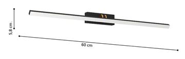 EGLO VERDELLO nástěnné LED svítidlo, 3000/6500 K, 750 lm, 600 mm, černá 900475 Technický nákres