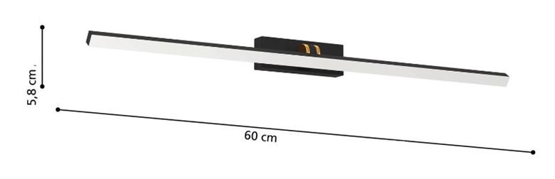 EGLO VERDELLO nástěnné LED svítidlo, 3000/6500 K, 750 lm, 600 mm, černá 900475 Technický nákres