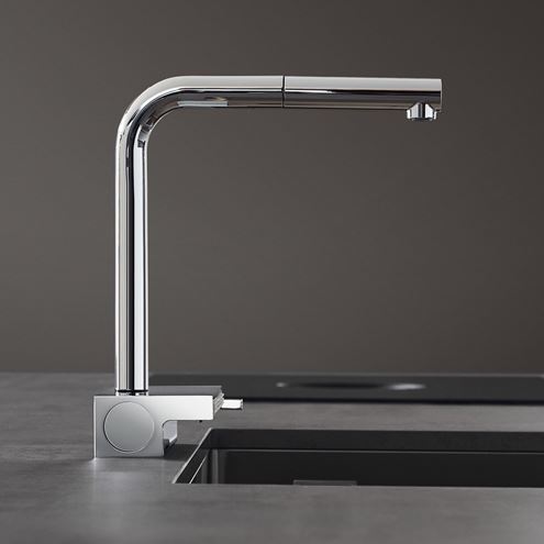 HANSGROHE AQUNO SELECT M81 dřezová baterie, s vytahovací koncovkou a plochou sprškou, chrom 73836000 Obrázek - fotka