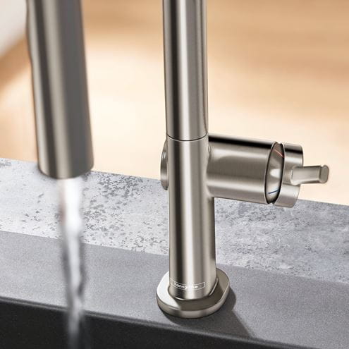 HANSGROHE TALIS M54 dřezová baterie, vytahovací koncovka, nerez 72802800 Obrázek - fotka