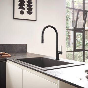 HANSGROHE TALIS M54 dřezová baterie, s vytahovací sprškou, sBox, matná černá 72801670 Obrázek - fotka