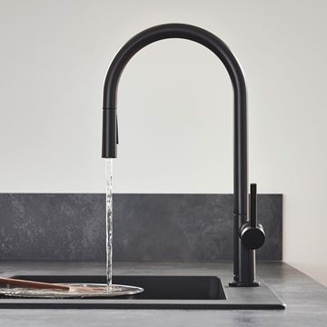HANSGROHE TALIS M54 dřezová baterie, s vytahovací sprškou, EcoSmart, matná černá 72842670 Obrázek - fotka
