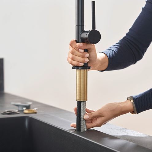 HANSGROHE TALIS M54 dřezová baterie, s vytahovací sprškou, EcoSmart, matná černá 72842670 Obrázek - fotka