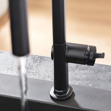 HANSGROHE TALIS M54 dřezová baterie, s vytahovací sprškou, EcoSmart, matná černá 72842670 Obrázek - fotka