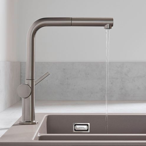 HANSGROHE TALIS M54 dřezová baterie, s vytahovací koncovkou, nerez 72808800 Obrázek - fotka