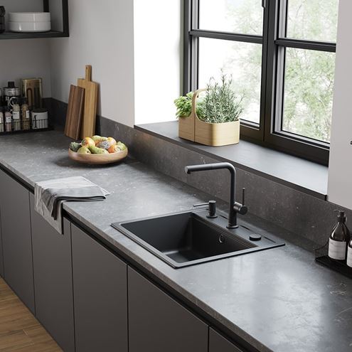 HANSGROHE TALIS M54 dřezová baterie, s vytahovací koncovkou, EcoSmart, matná černá 72845670 Obrázek - fotka