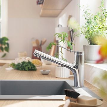 HANSGROHE ZESIS M33 dřezová baterie, s vytahovací sprškou, chrom 74800000 Obrázek - fotka