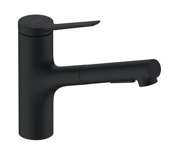 HANSGROHE ZESIS M33 dřezová baterie, s vytahovací sprškou, matná černá