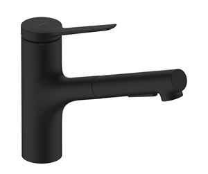 HANSGROHE ZESIS M33 dřezová baterie, s vytahovací sprškou, matná černá