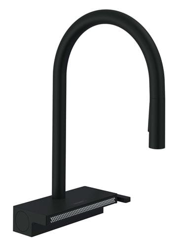 HANSGROHE AQUNO SELECT M81 dřezová baterie, s vytahovací sprškou a plochým sprchovým proudem, sBox, EcoSmart, matná černá 73831670 Obrázek - Hlavní obrázek