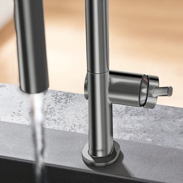 HANSGROHE TALIS M54 dřezová baterie, s vytahovací sprškou, kartáčovaný černý chrom 72800340 Obrázek - fotka