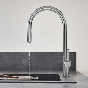 HANSGROHE TALIS M54 dřezová baterie, s vytahovací sprškou, kartáčovaný černý chrom 72800340 Obrázek - fotka