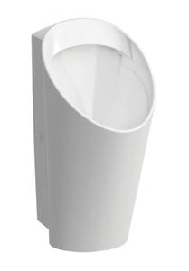 SANELA pisoár Lema s radarovým splachovačem, napájení ze sítě, zadní přívod vody, Rimless splachování, Bluetooth ovládání