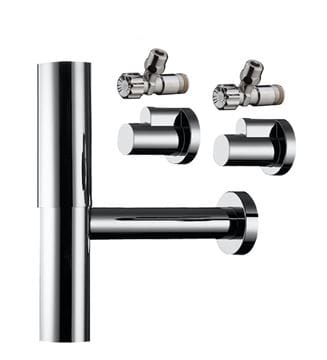 HANSGROHE FLOWESTAR designová sada sifonu k umyvadlu s rohovými ventily, DN32, s převlečnou maticí 5/4, chrom