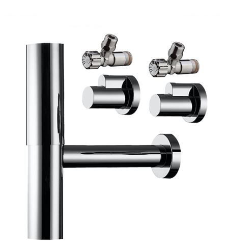 HANSGROHE FLOWESTAR designová sada sifonu k umyvadlu s rohovými ventily, DN32, s převlečnou maticí 5/4, chrom 52120000 Obrázek - Hlavní obrázek