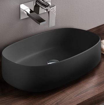 ARTCERAM COGNAC umyvadlová mísa 55 cm, bez přepadu, Saniglaze, matná černá COL003 17,34 Obrázek - fotka