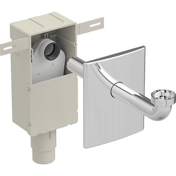 GEBERIT podomítkový sifon k umyvadlu DN50, s převlečnou maticí 5/4, chrom lesk