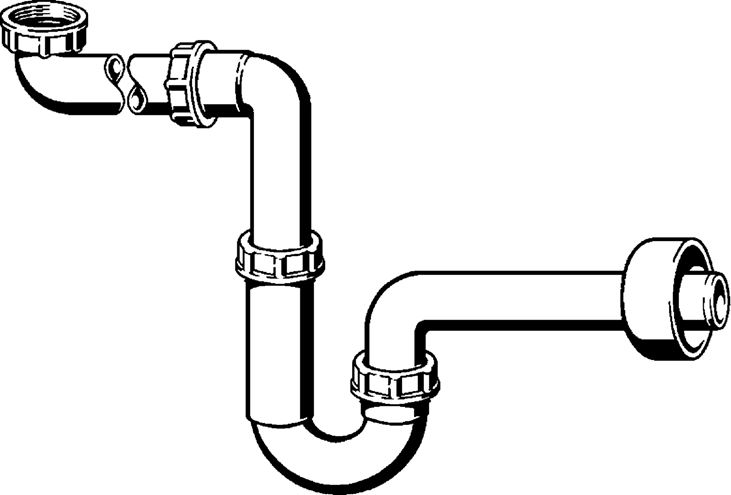 VIEGA 5729 nábytkový sifon k umyvadlu DN32, s převlečnou maticí 5/4 606220 Obrázek - fotka
