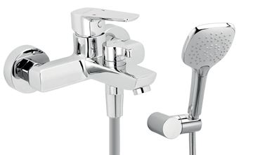 NOVASERVIS METALIA 58 vanová nástěnná baterie, s přepínačem, se sprchovou soupravou, Eco, chrom