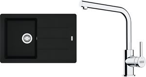 FRANKE SETG263MČ fragranitový dřez BFG 611-78 matný černý, baterie FS 3230 chrom