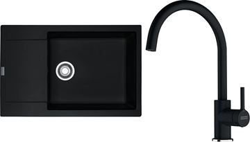 FRANKE SETG277O fragranitový dřez MRG 611-78 BB onyx, baterie FC 6018 onyx